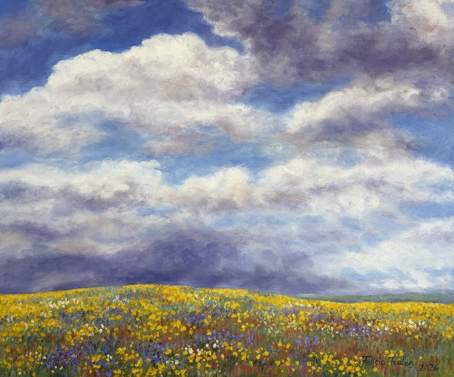 Landscape with Clouds Felicia Trales Original painting for sale