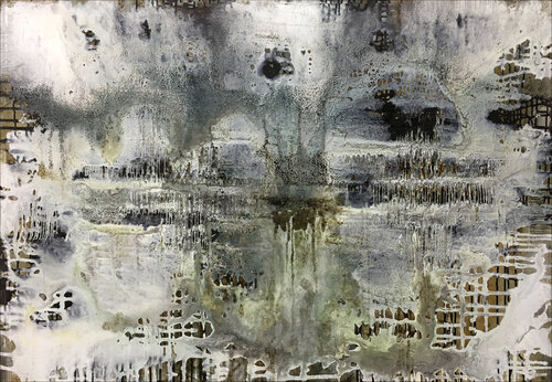 O.T. - Weiß-Grau - Strukturen / Lands Cape Art by Rudi Eckerle, Painting for Sale on Select