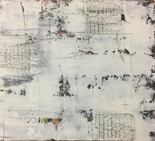 O.T. - Monochrom Weiß -  Acryl, Lackspachtel auf Holz. by Rudi Eckerle, Painting for Sale on Select