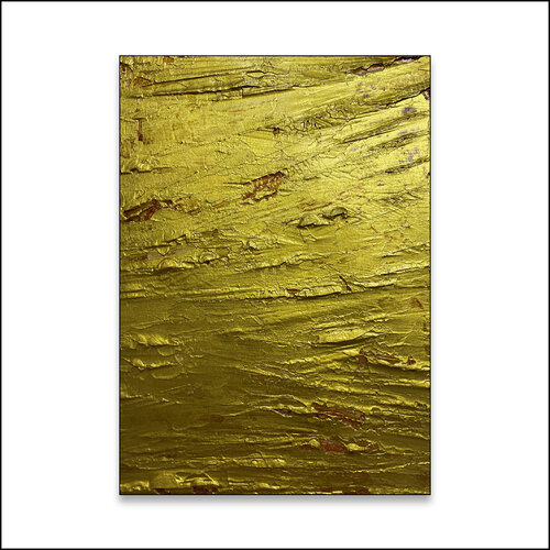 Color Field Painting 11 / Gold Paint  24 x 17 cm by Rudi Eckerle, Painting for Sale on Select