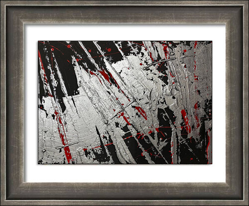 Color Field Painting 13 / Silver Paint  24 x 17 cm - ohne Rahmen by Rudi Eckerle, Painting for Sale on Select