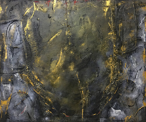 O.T. Natur / Strukturen / Gold by Rudi Eckerle, Painting for Sale on Select
