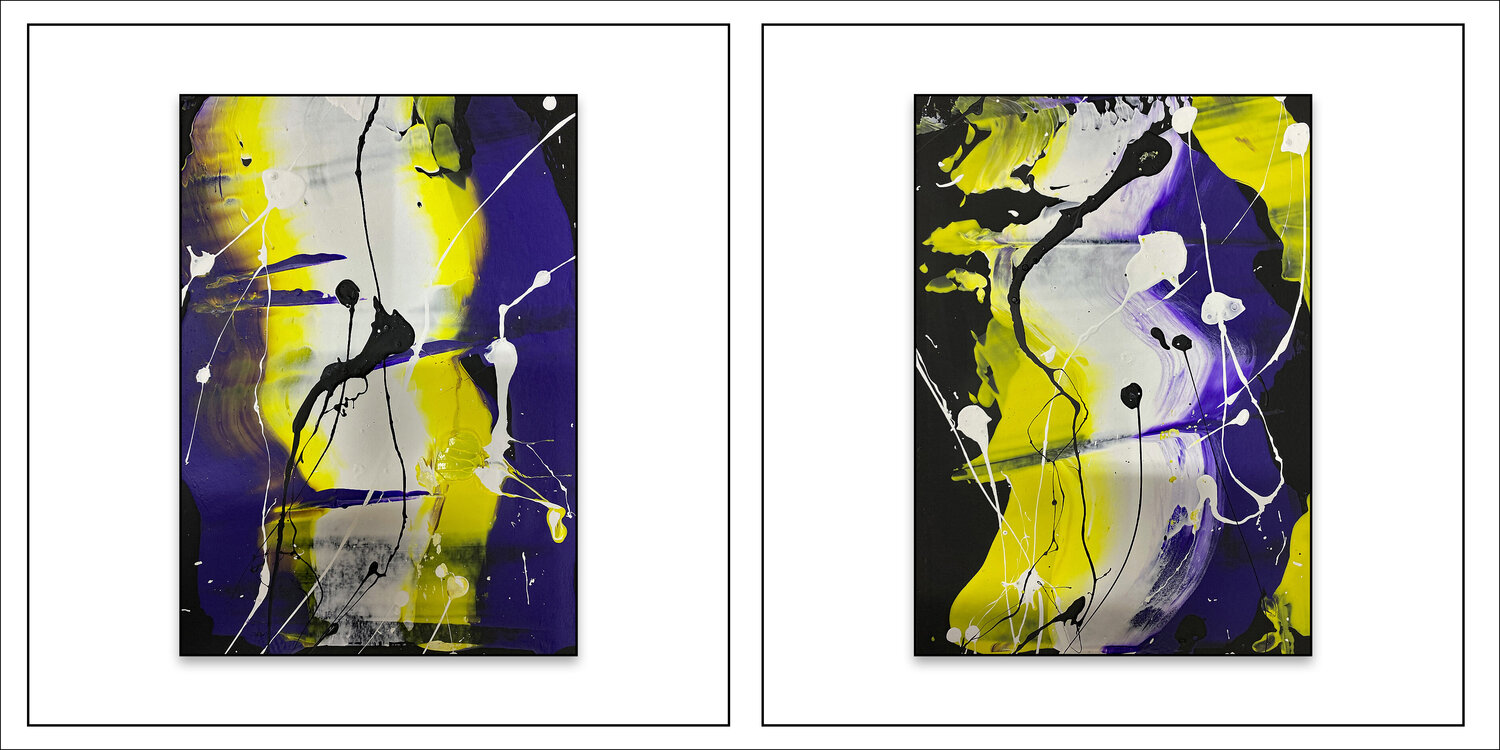 Color Field Painting 05 + 06 / 2- teilig - 2 x 17 x 24 cm Rudi Eckerle Original painting for sale