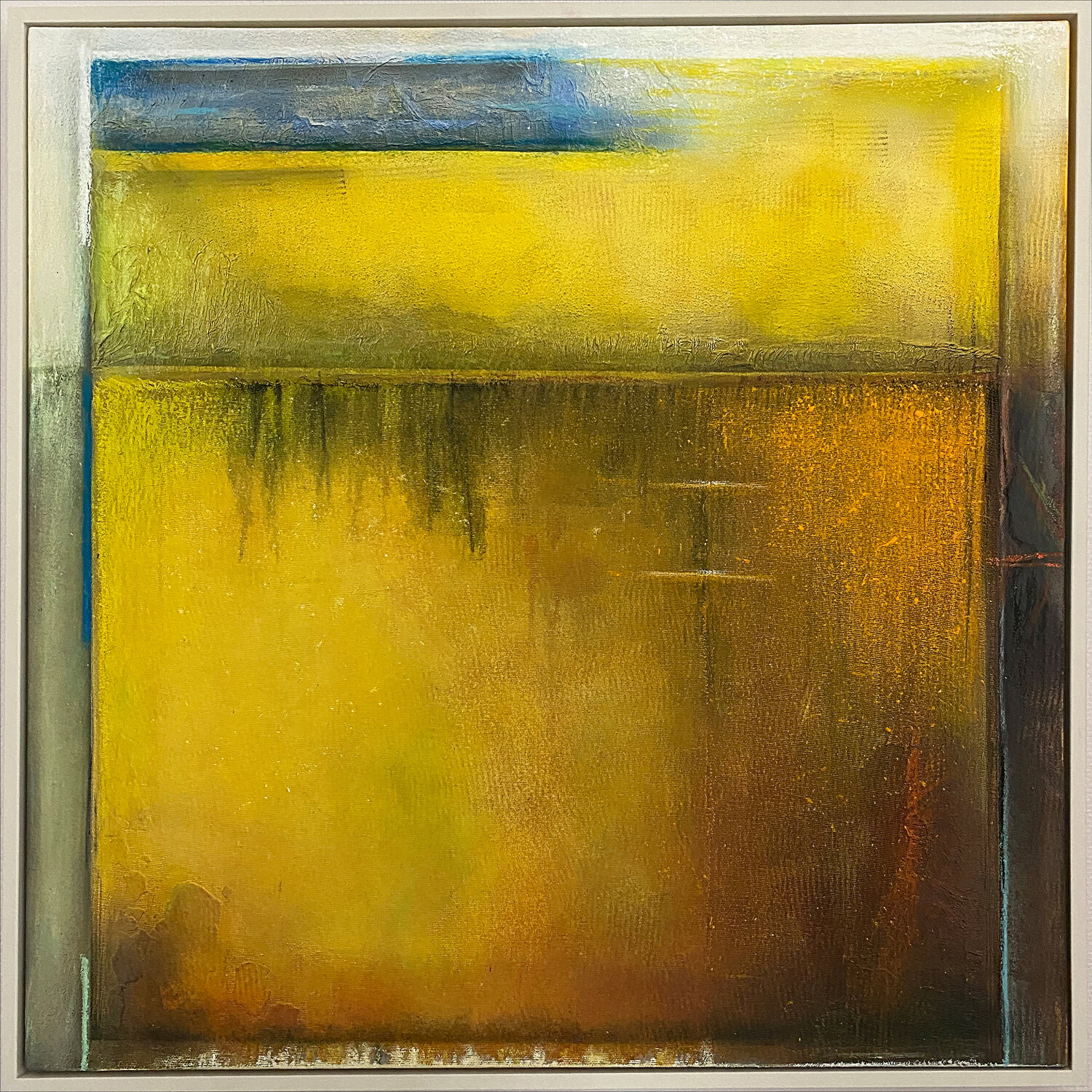 O.T. Gelb Strukturen Rudi Eckerle Original painting for sale