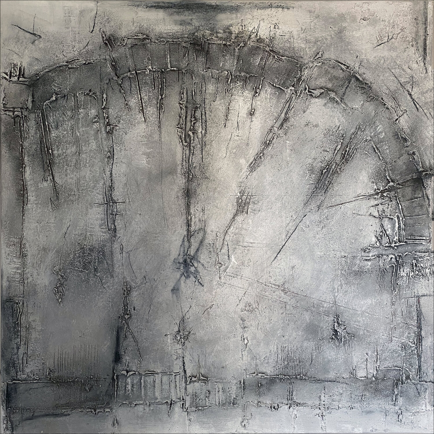 O.T. Natur / Strukturen Grau Rudi Eckerle Original painting for sale