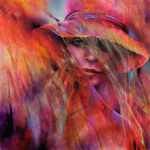 Ella mit Hut by Annette Schmucker, Painting for Sale on Select