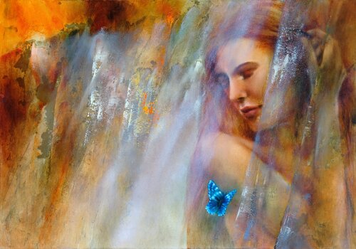 Lara mit Schmetterling by Annette Schmucker, Painting for Sale on Select