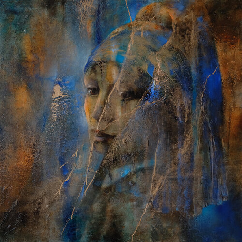 Das Geheimnis - Mädchen ohne Perlenohrring by Annette Schmucker, Painting for Sale on Select