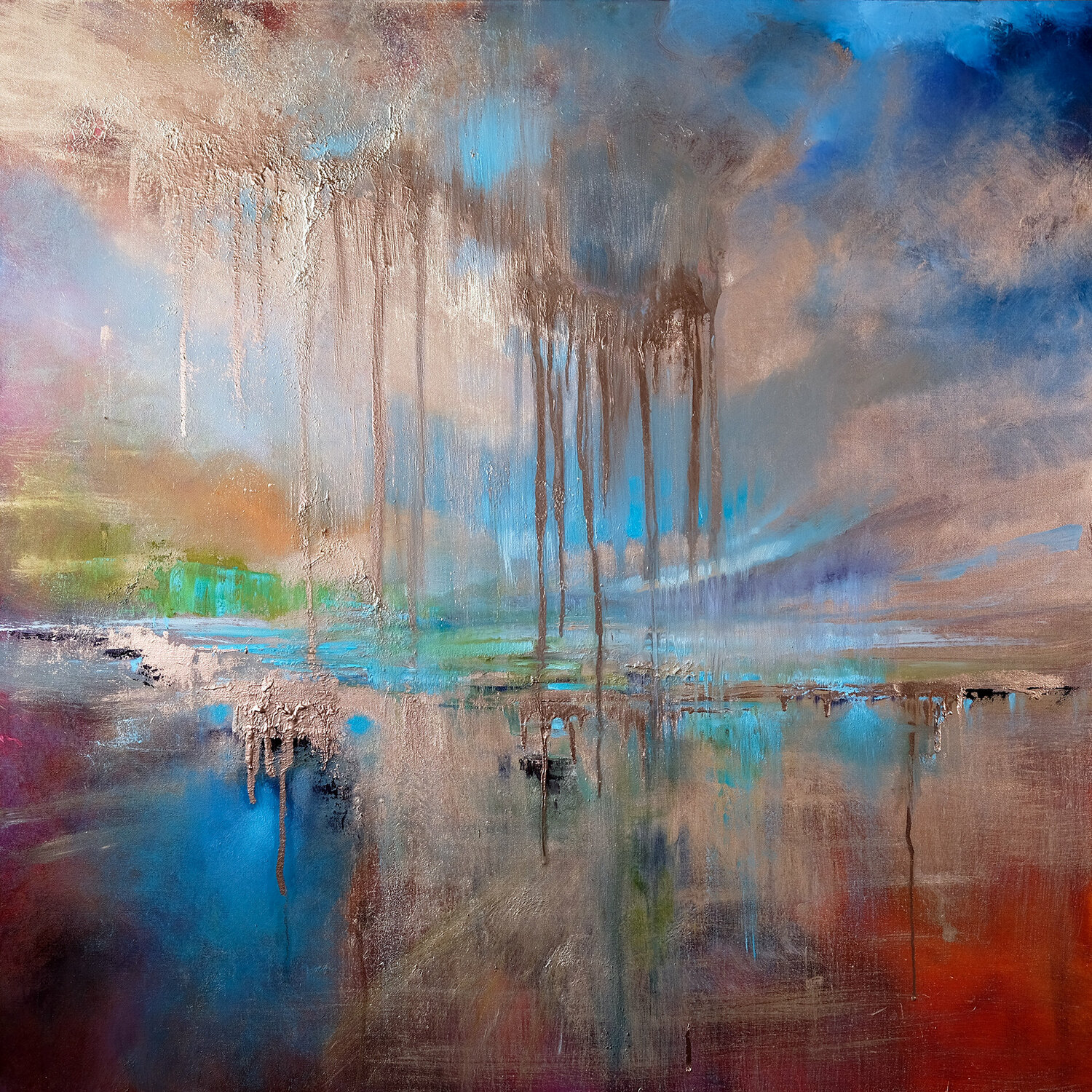 Golden rain Annette Schmucker Original painting for sale