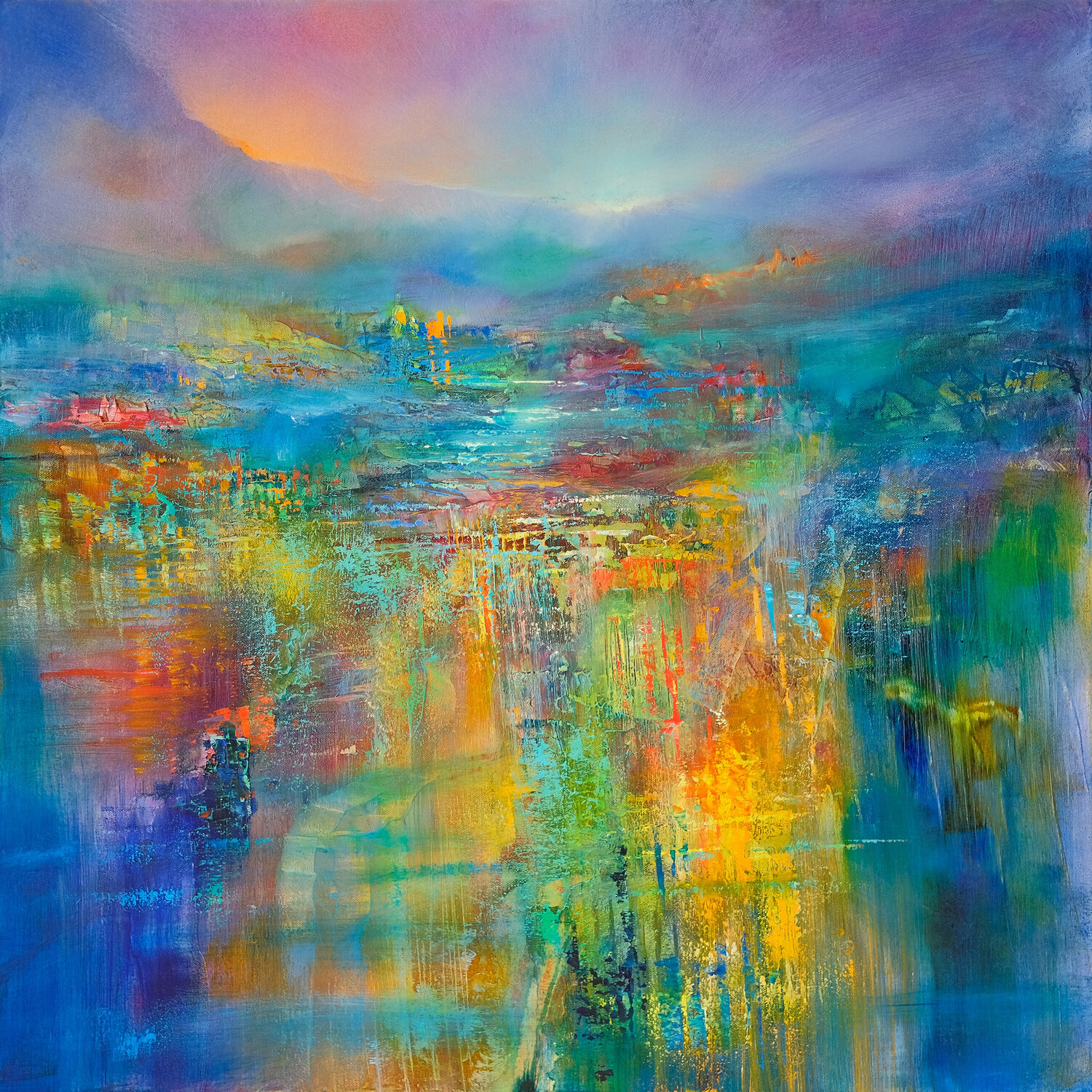 Unten am Fluss Annette Schmucker Original painting for sale