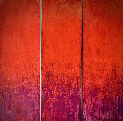 Scarlet whisper (triptyque) by Brigitte Dravet, Painting for Sale on Select