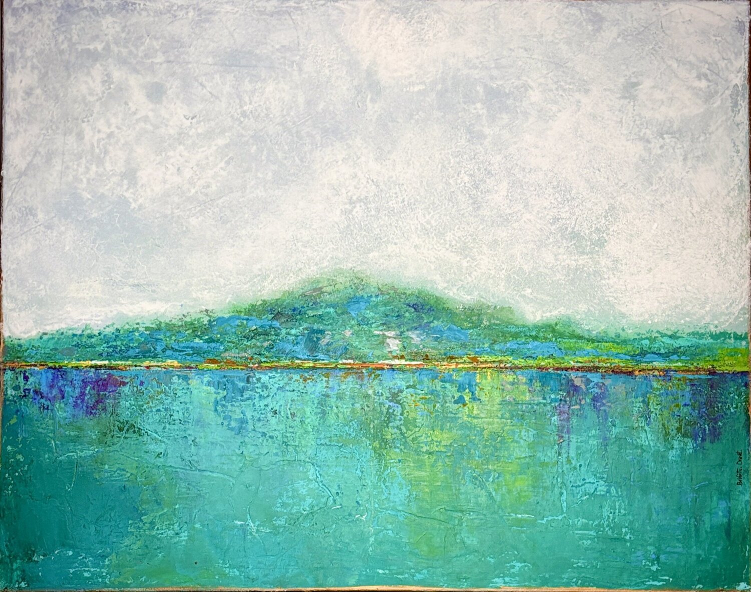 Soleil vert Brigitte Dravet Original painting for sale