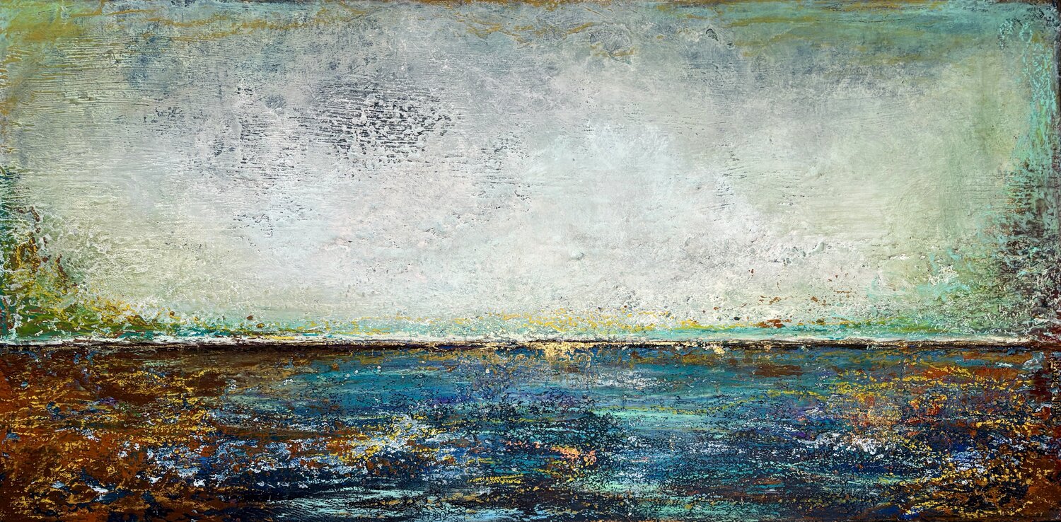 Là où la terre se souvient de la mer Brigitte Dravet Original painting for sale