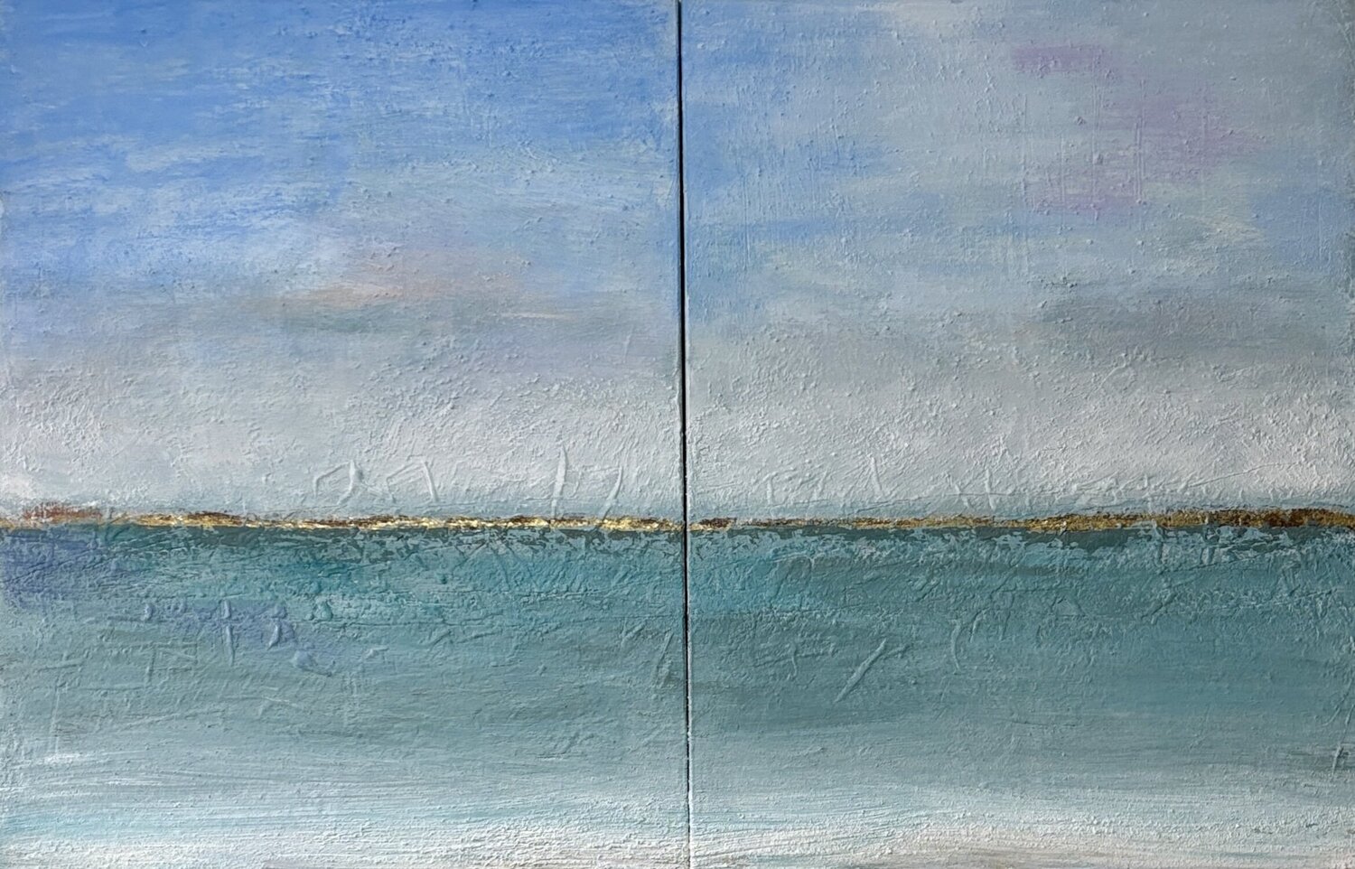 Le grand bleu (diptyque) Brigitte Dravet Original painting for sale