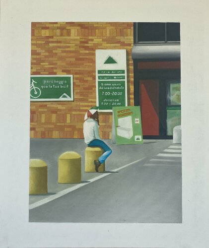 L'uomo nero by Elisa Spagnoli, Painting for Sale on Select