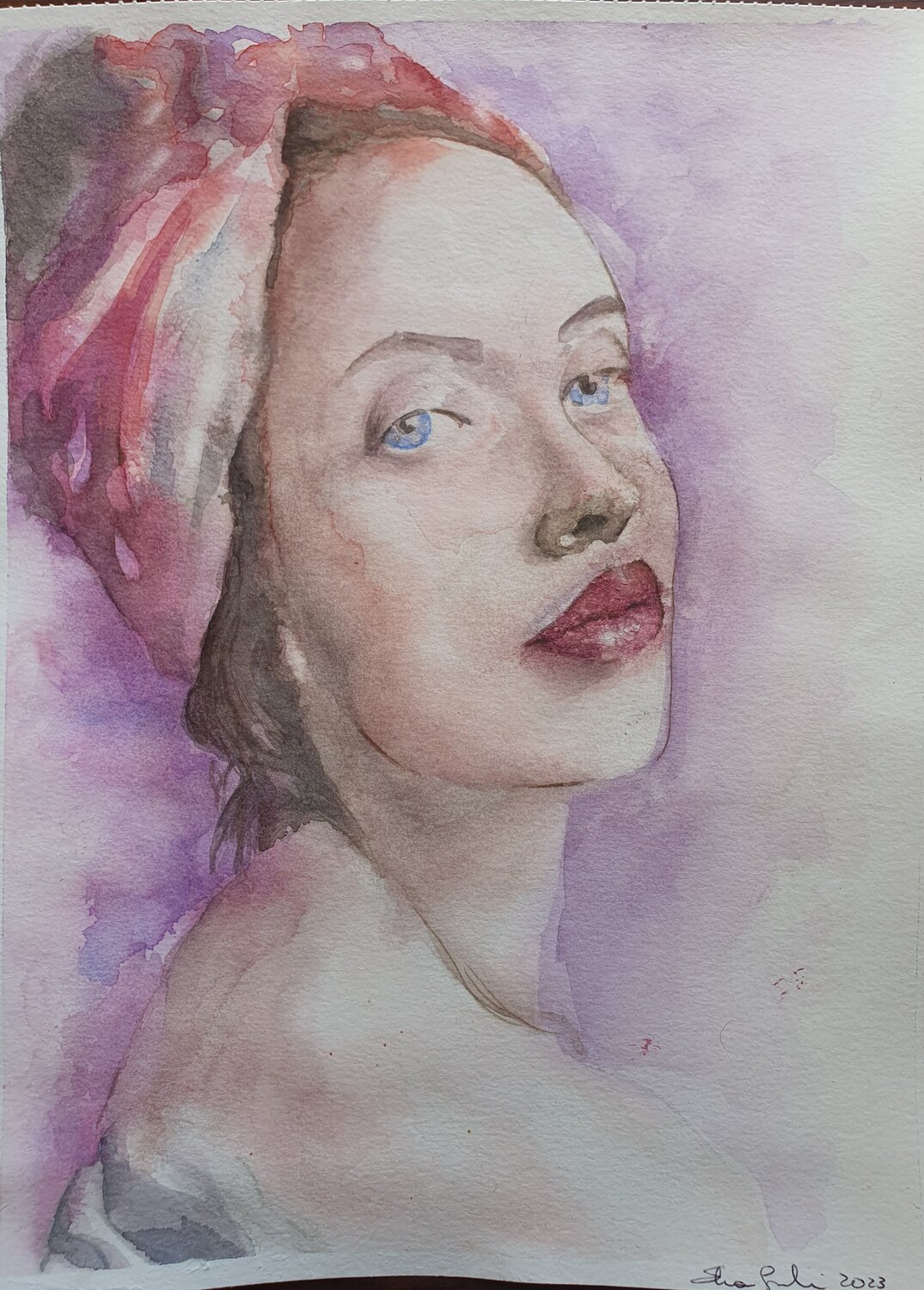 Occhi blu Elisa Spagnoli Original painting for sale