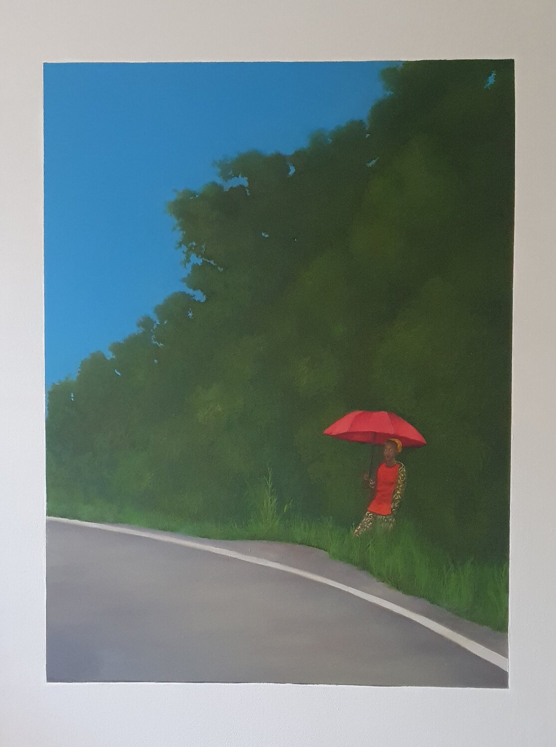 L' ombrello rosso Elisa Spagnoli Original painting for sale