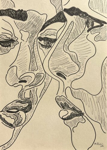 Etude préparatoire au feutre pour "Orange Attraction" by Mathilde Polidori, Drawing for Sale on Select