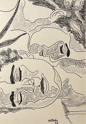 Etude préparatoire au feutre pour "La Sieste #3" by Mathilde Polidori, Drawing for Sale on Select