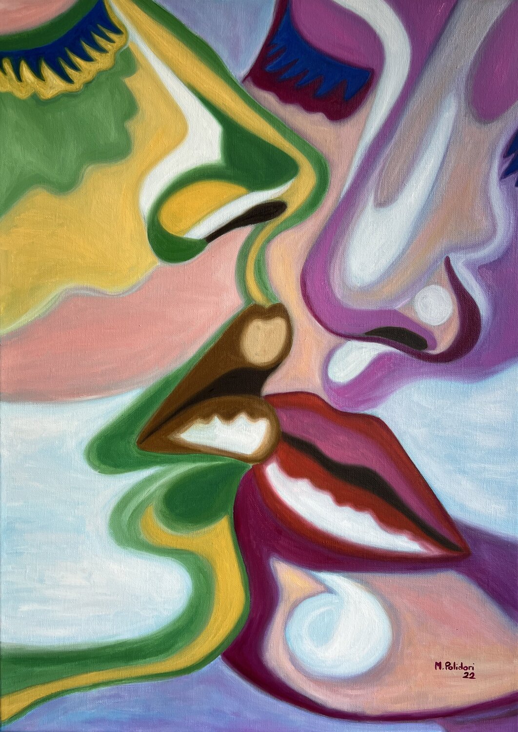 Purple Love Mathilde Polidori Original painting for sale
