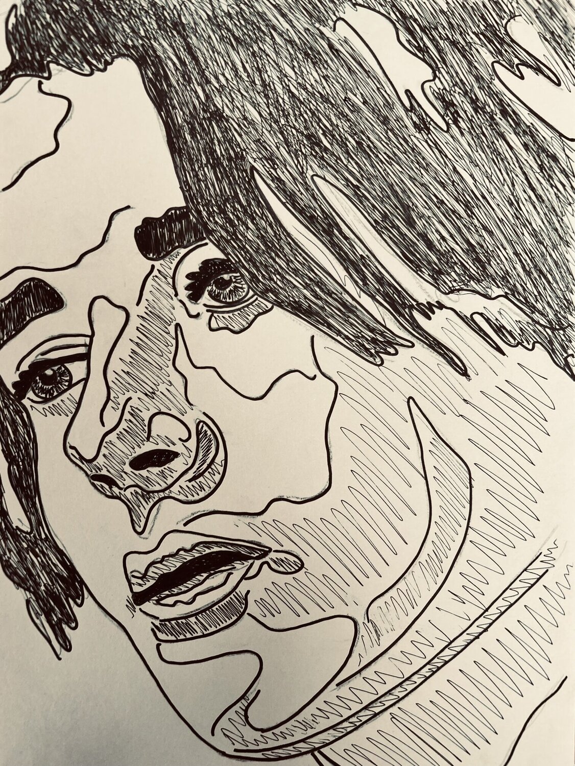 Etude préparatoire au feutre pour "Velours#6" Mathilde Polidori Drawing for sale