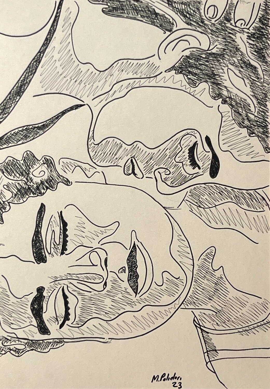 Etude préparatoire au feutre pour "La Sieste #3" Mathilde Polidori Drawing for sale