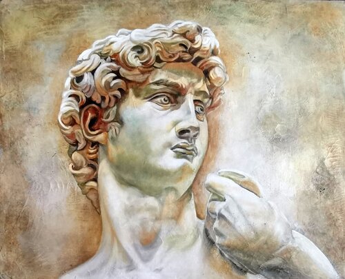 David - Michelangelo Buonarroti by Eva Vogt, Painting for Sale on Select