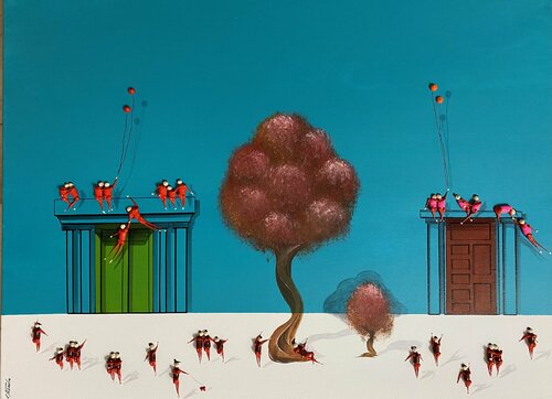 Action. Love. Freedom. p by Eka Peradze, Painting for Sale on Select