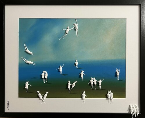 Offer only 3 days .3D Day on the beach by Eka Peradze, Painting for Sale on Select