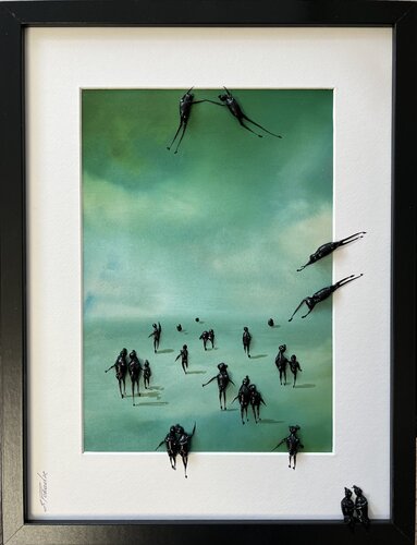 Action.Day on the beach 18 by Eka Peradze, Painting for Sale on Select