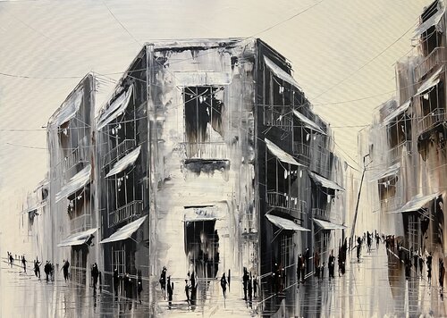 In the city. Eka Peradze by Eka Peradze, Painting for Sale on Select
