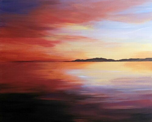 Sunset Vibes - Seascape Painting. Realism. Impressionism. by Andrea Jacobi, Painting for Sale on Select