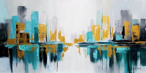 Urban Reflections 4 - Abstract by Andrea Jacobi, Painting for Sale on Select