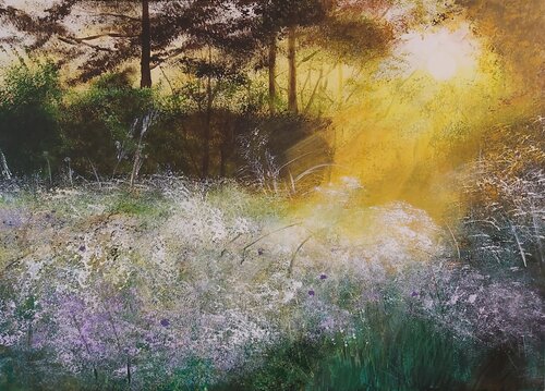 Under the Sun - Landscape, Impressionism, Realism by Andrea Jacobi, Painting for Sale on Select