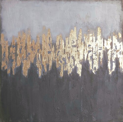 Reflections of Gold - Abstract by Andrea Jacobi, Painting for Sale on Select