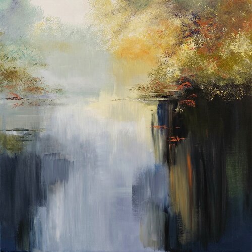 Pond of Emotions 2 - Landscape, Impressionism, Realism by Andrea Jacobi, Painting for Sale on Select
