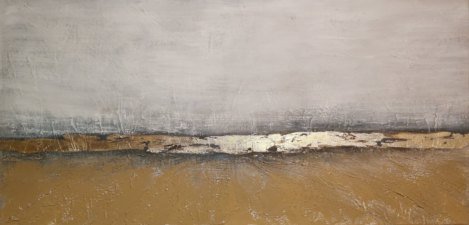 Golden Coast - Abstract Andrea Jacobi Original painting for sale