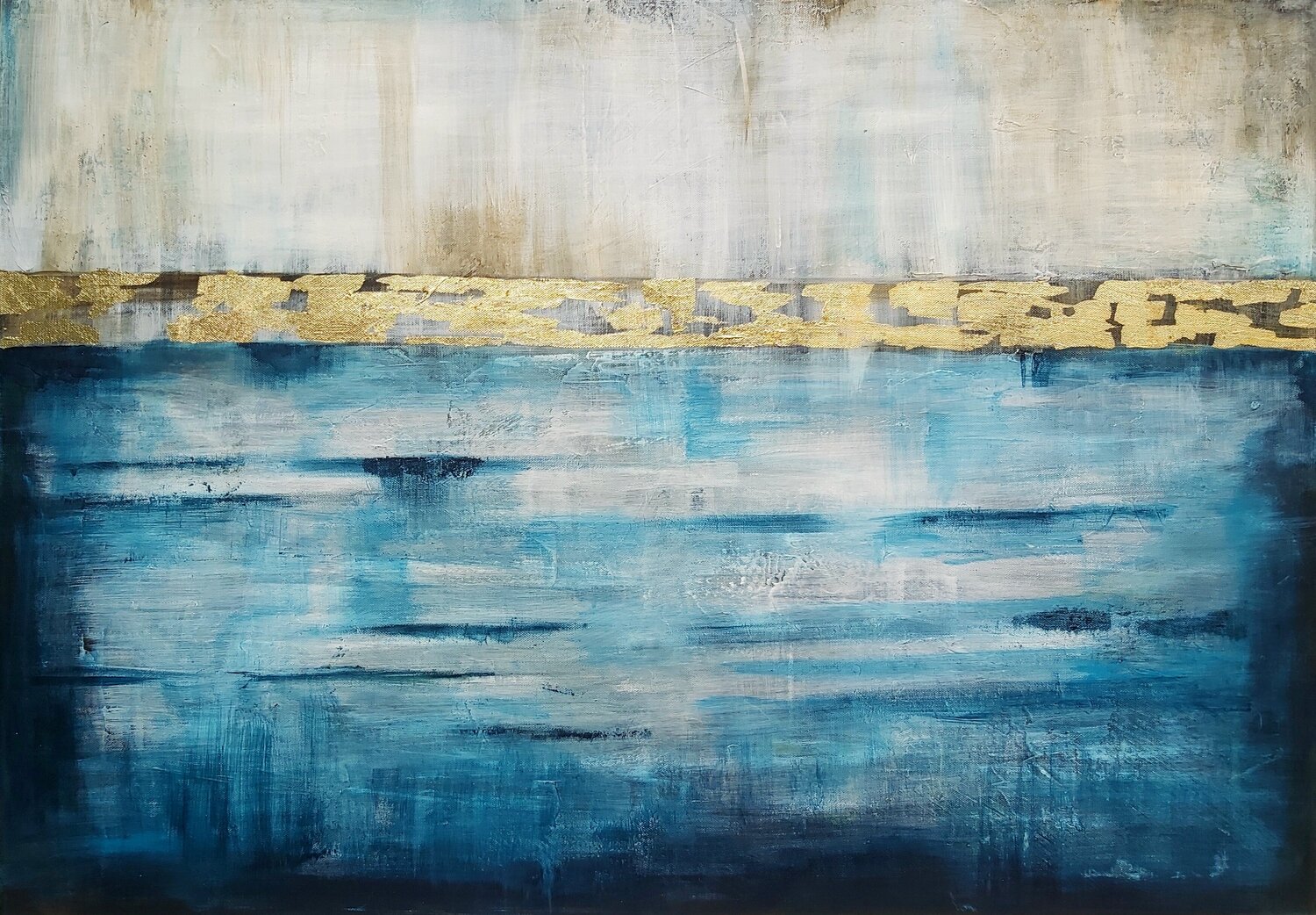 Aqua - Abstract Andrea Jacobi Original painting for sale