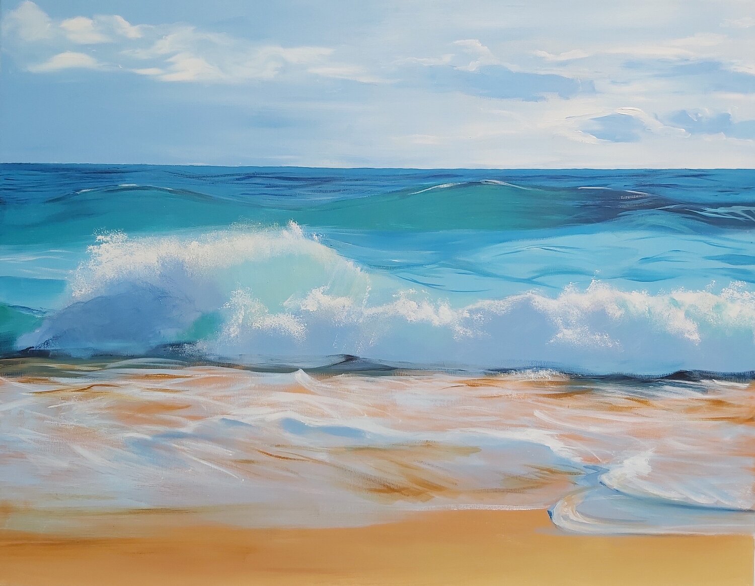 Ocean Waves - Seascape Painting. Realism. Impressionism. Andrea Jacobi Original painting for sale