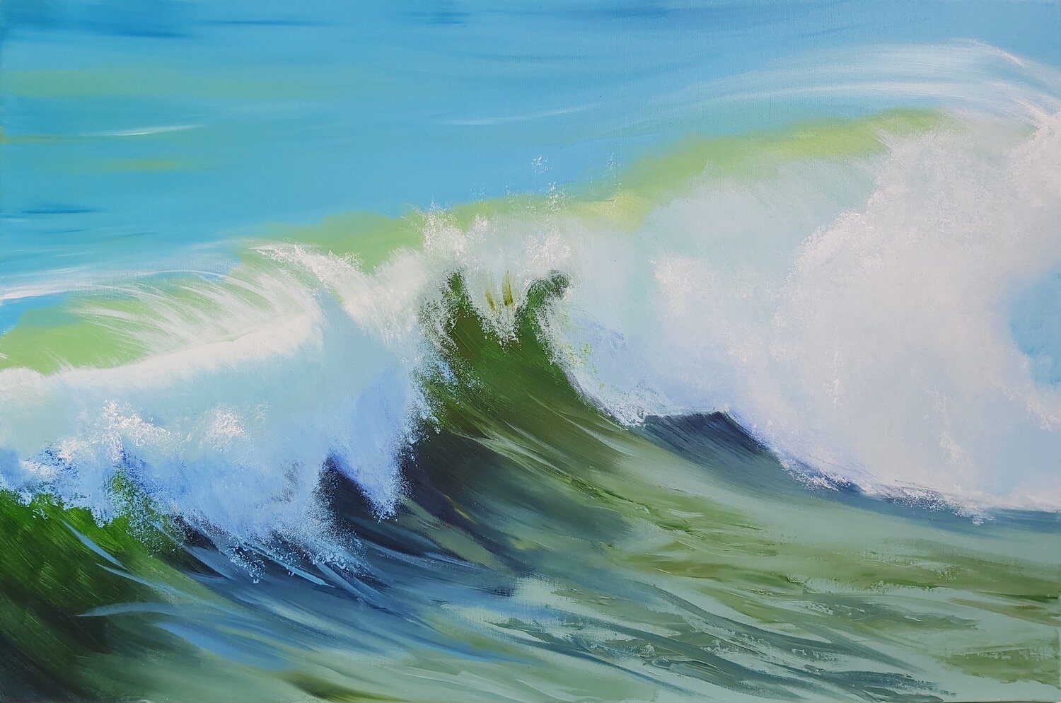 Sound of the Ocean - Seascape Painting. Realism. Impressionism. Andrea Jacobi Original painting for sale