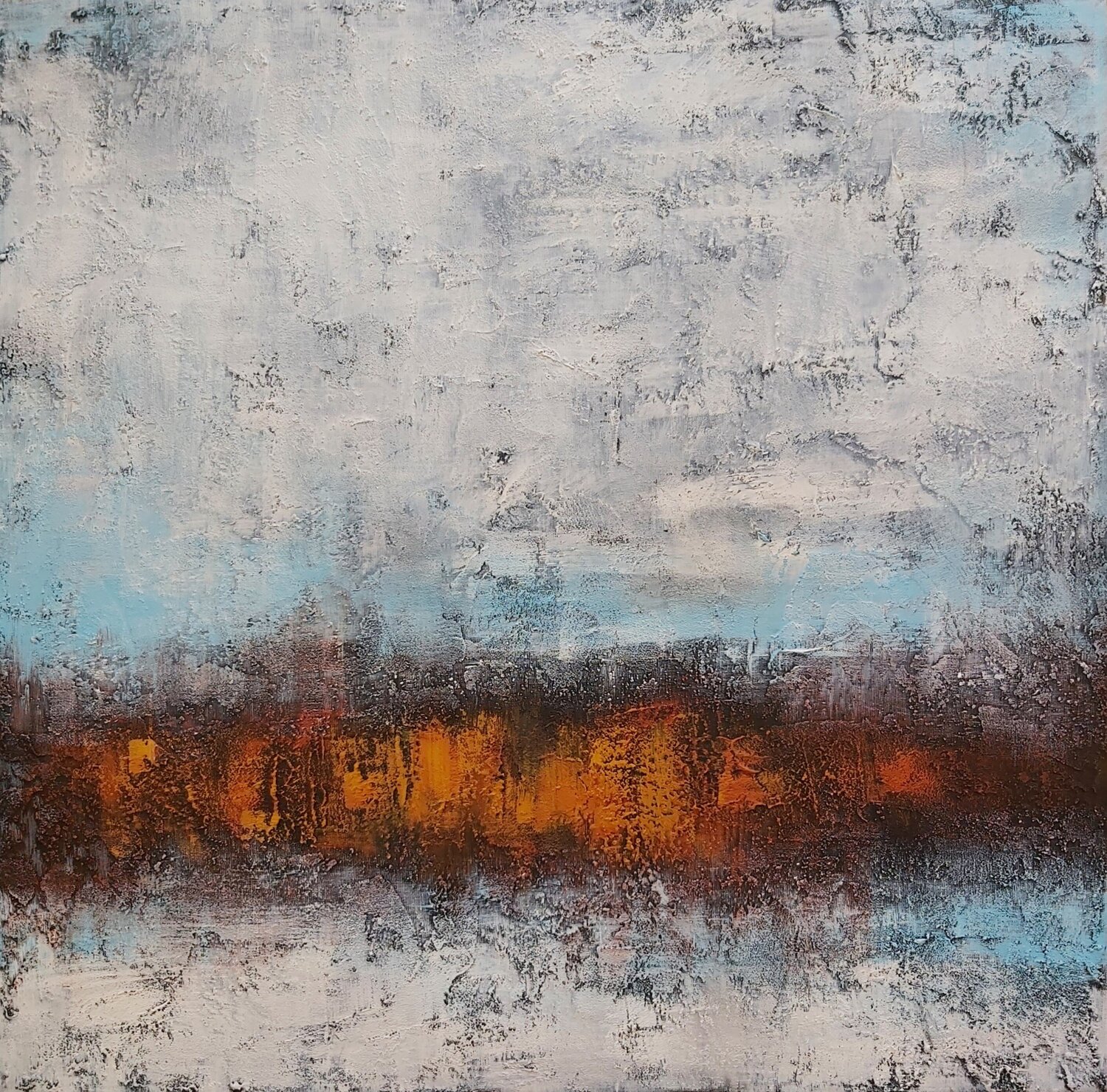 Glowing Surface 2 - Abstract Andrea Jacobi Original painting for sale