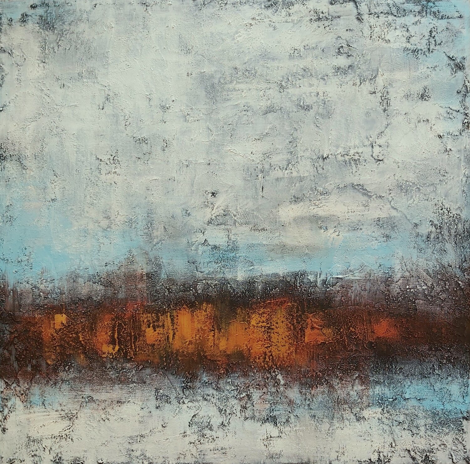 Landscape in Rust - Abstract Andrea Jacobi Original painting for sale