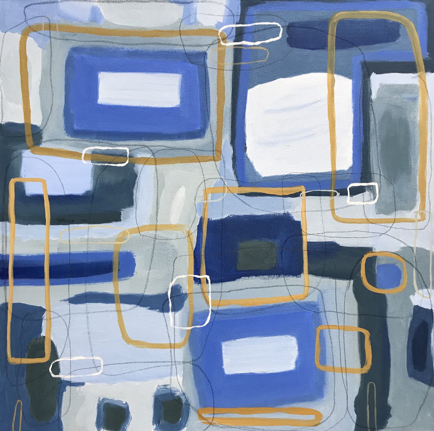 Sectional Blue Jaye Alison Original painting for sale