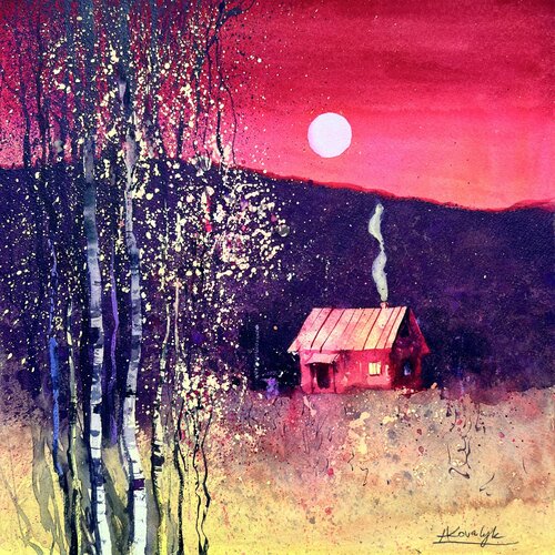 A Magical Night by Andrii Kovalyk, Painting for Sale on Select
