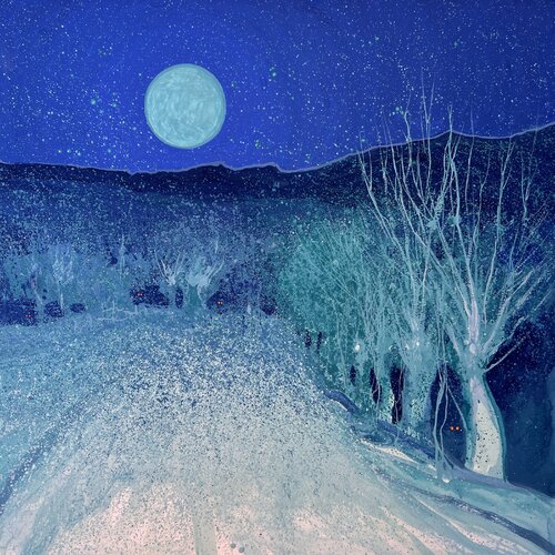 Magic of a Moonlit Night by Andrii Kovalyk, Painting for Sale on Select