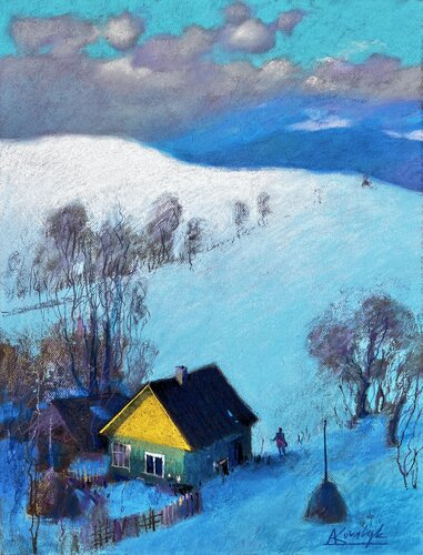 Carpathian Silence by Andrii Kovalyk, Painting for Sale on Select