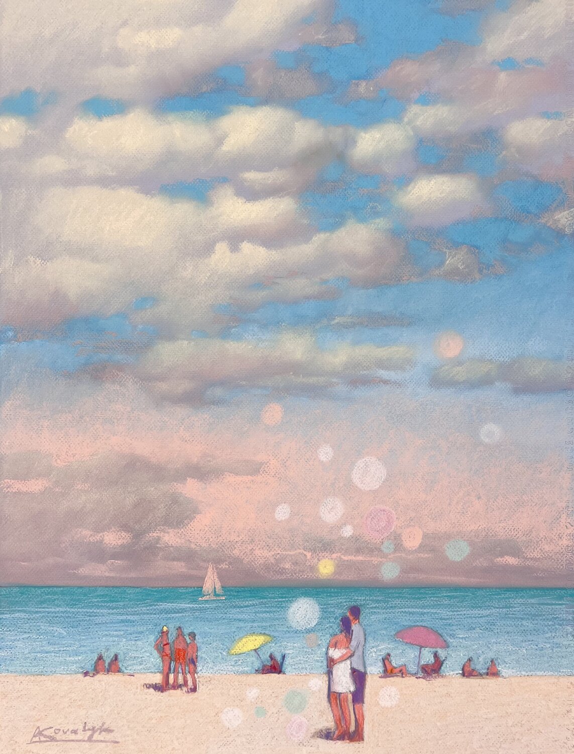 Sunny Summer Day at Sea Andrii Kovalyk Drawing for sale