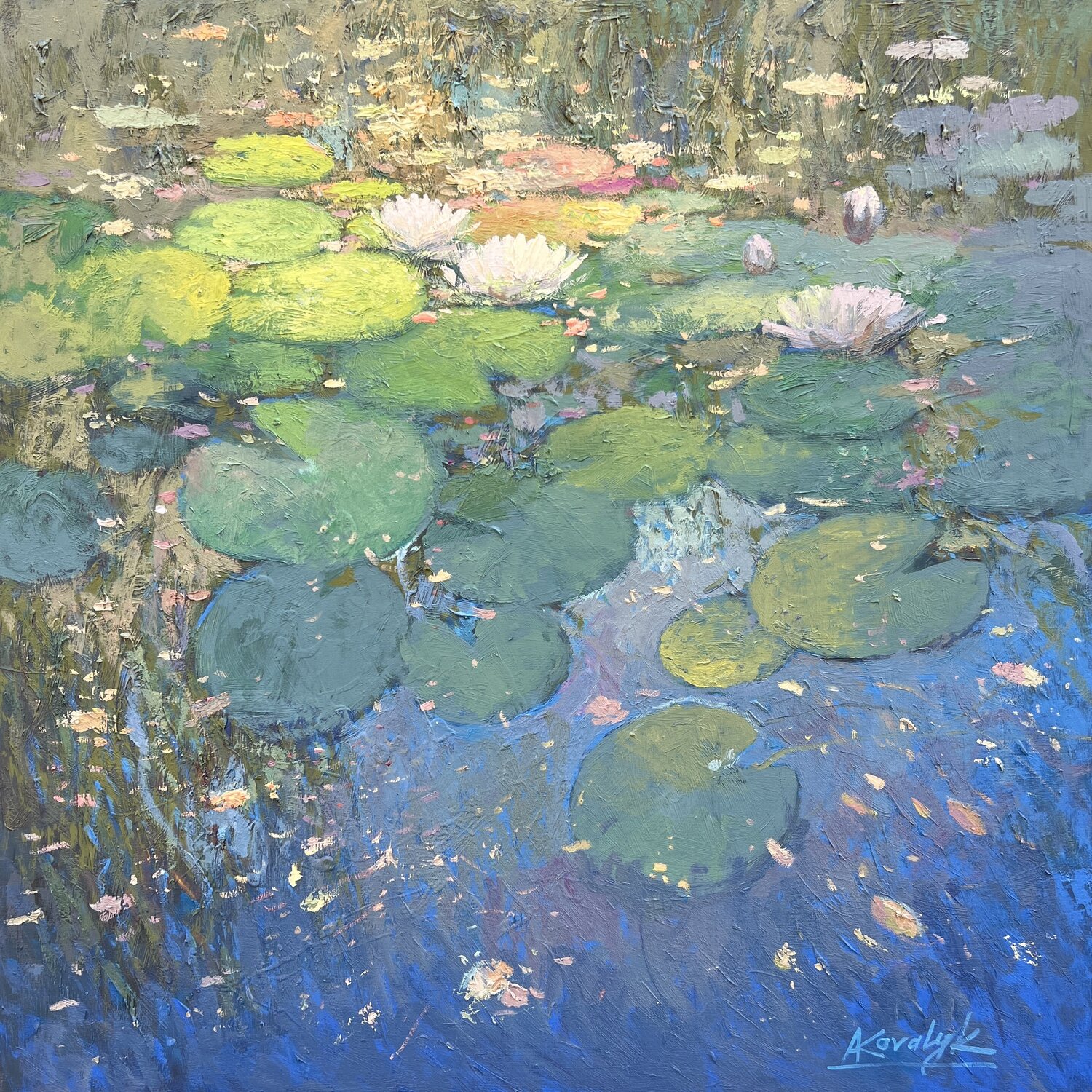Water Lilies and Light Andrii Kovalyk Original painting for sale