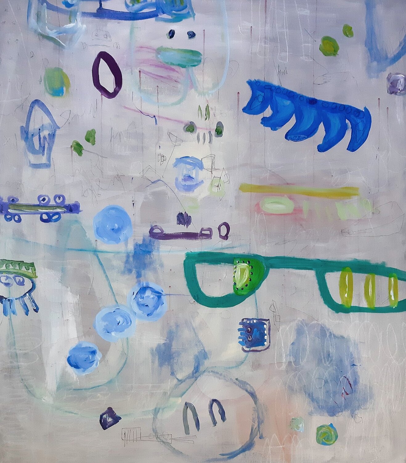 Two-sided time Sara Voss Original painting for sale