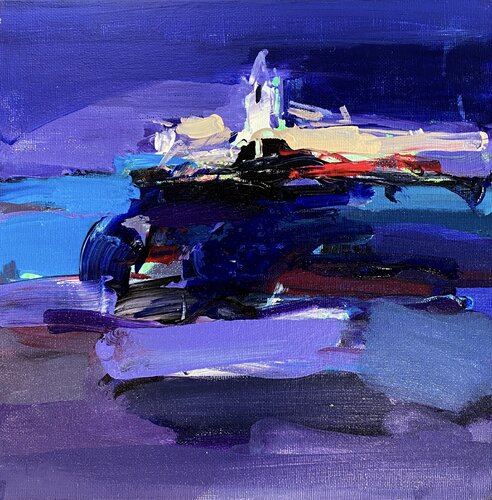Nocturne in Ultramarin by Liliya Nikolova, Painting for Sale on Select